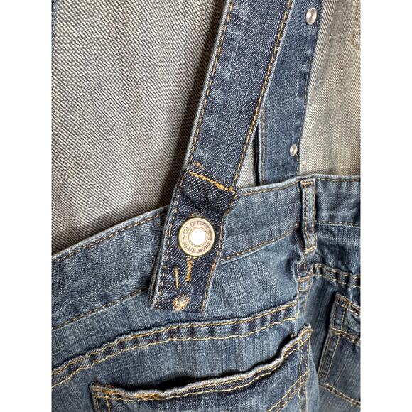 Old Navy Ultra Low Waist Blue Denim Overall Mini Skirt Jumper XL (2006) - Picture 8 of 13